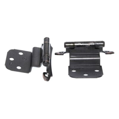 Pair of Amerock BP7928-ORB Self-Closing Face Mount 3/8'' Inset Bronze Hinges
