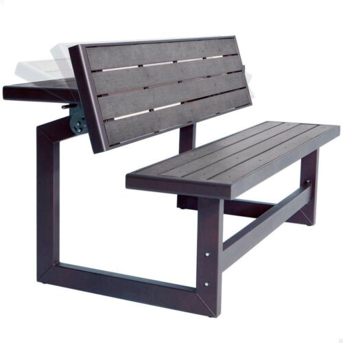 Bench with Backrest Lifetime Table Grey Convertible-