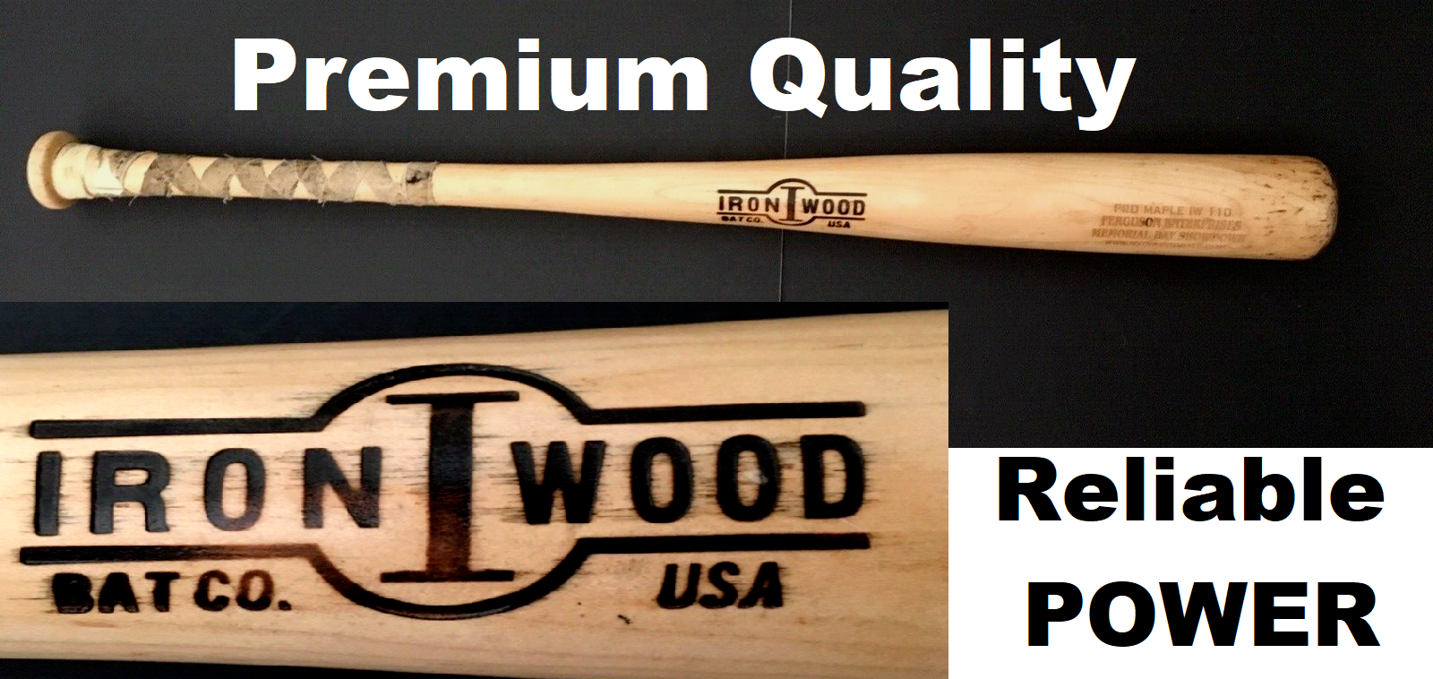 Ironwood USA Maple Baseball Bat 31.5”, 31oz., 2 1/2 Barrel Tapered Head