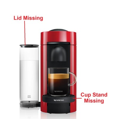 Nespresso VertuoPlus Kaffeemaschine Magimix Pod Espressomaschine Kirschrot R CLM