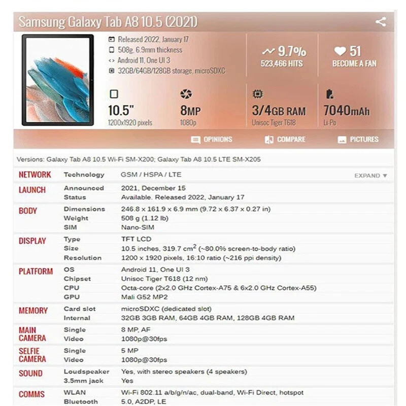 For Samsung Galaxy Tab A8(2021) 10.5" SM-X200 X205 Outer Front Screen Glass Lens - Image 3 of 4