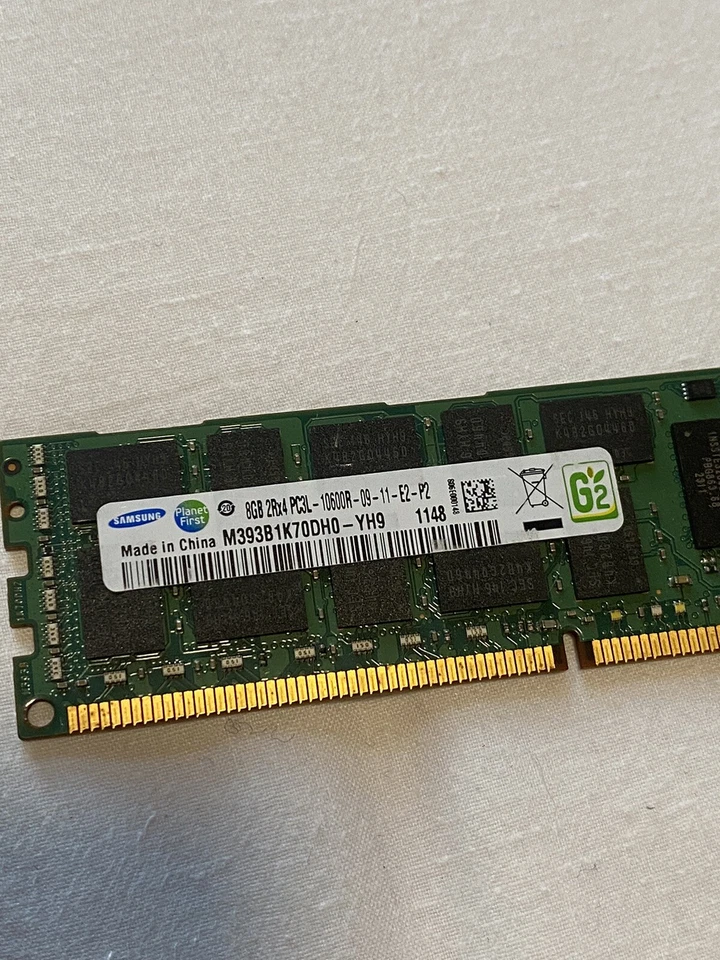 Samsung 8GB PC3L-10600 RAM Memory Card M393B1K70DH0-YH9 2Rx4 - Image 3 of 3