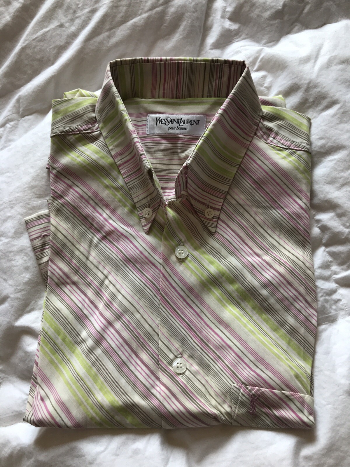 Yves Saint Laurent Camicia Uomo Righe Multicolore Taglia S