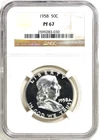 1958 NGC PF67 Franklin Silver Half Dollar 50C PQ Gem Proof