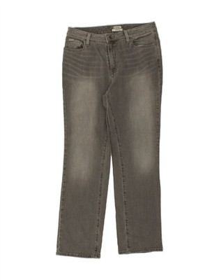 L.L.BEAN Damen klassische Passform gerade Jeans US 10 Large W32 L30 grau Baumwolle BC07
