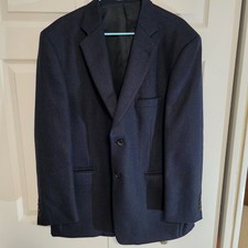 Stafford Executive Blazer 44R Blue 100 Wool 2-Button