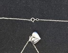 Sterling Silver Necklace Chain And Heart Pendant With Pink RhinestonesUnbranded — photo 2