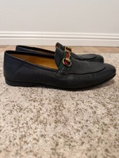 Gucci Horsebit Black Leather Loafer Men's Dress Shoes US 7.5 Model 581513