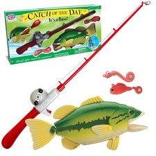 Small World Toys Kids Fishing Game: Catch of The Day Bass Magnetic Toy