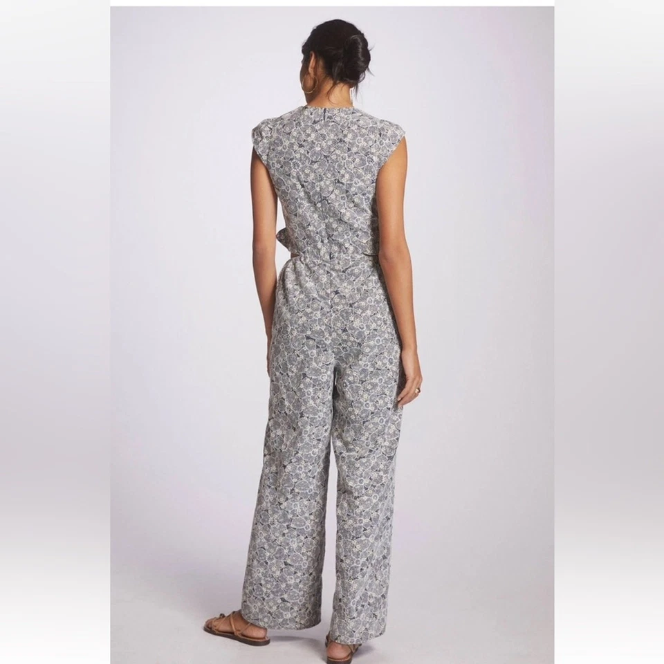 Комбинезон Anthropologie Helena Adelyn Rae темно-синий кремовый цветочный НОВЫЙ размер XS - Изображение 3 из 4