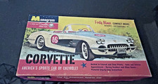 Vintage 1960 Monogram Corvette Model Kit Unbuilt Complete w/ Box