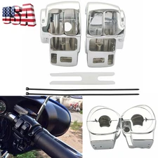 Chrome Handlebar Hand Control Switch Housing Cover For Harley Road King 1996-13