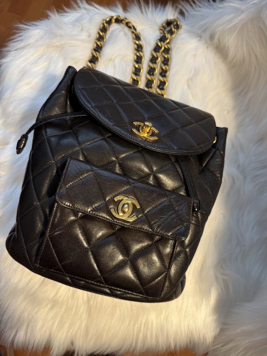 CHANEL リュック　ヴィンテージ Chanel Vintage Brown Lambskin Duma Backpack | eBay