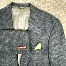 Vtg Chaps Ralph Lauren Wool Blazer 42R Gray Tweed Jacket USA Old Money Academia