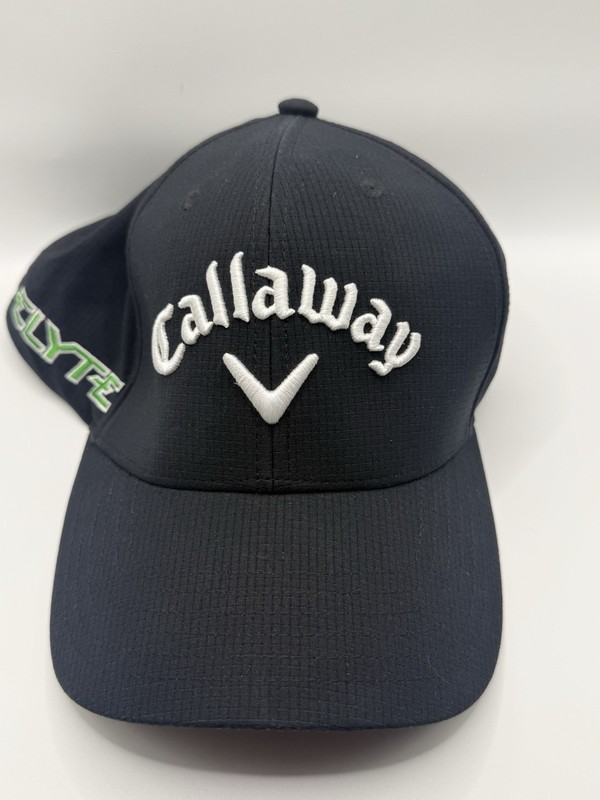 Callaway Chrome Tour Black Adjustable Mesh Polyester Golf Hat Embroidered Logos