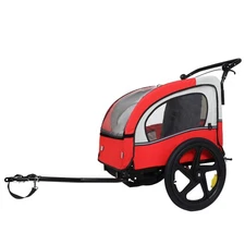 2-in-1 Double Seat w/ 5 Point Harnesses Stroller, Foldable w/ Pivot Front Wheel