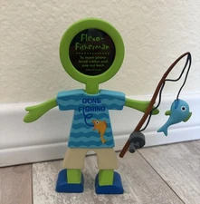 Vintage 1999 CBS Designs Flexo-Fisherman With Pole & Fish - Bendable Photo Frame