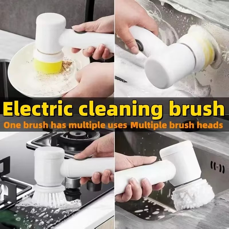 Electric Cleaning Brush Magic Brush Electric Bathtub Brush Housework 5 In 1 Clea