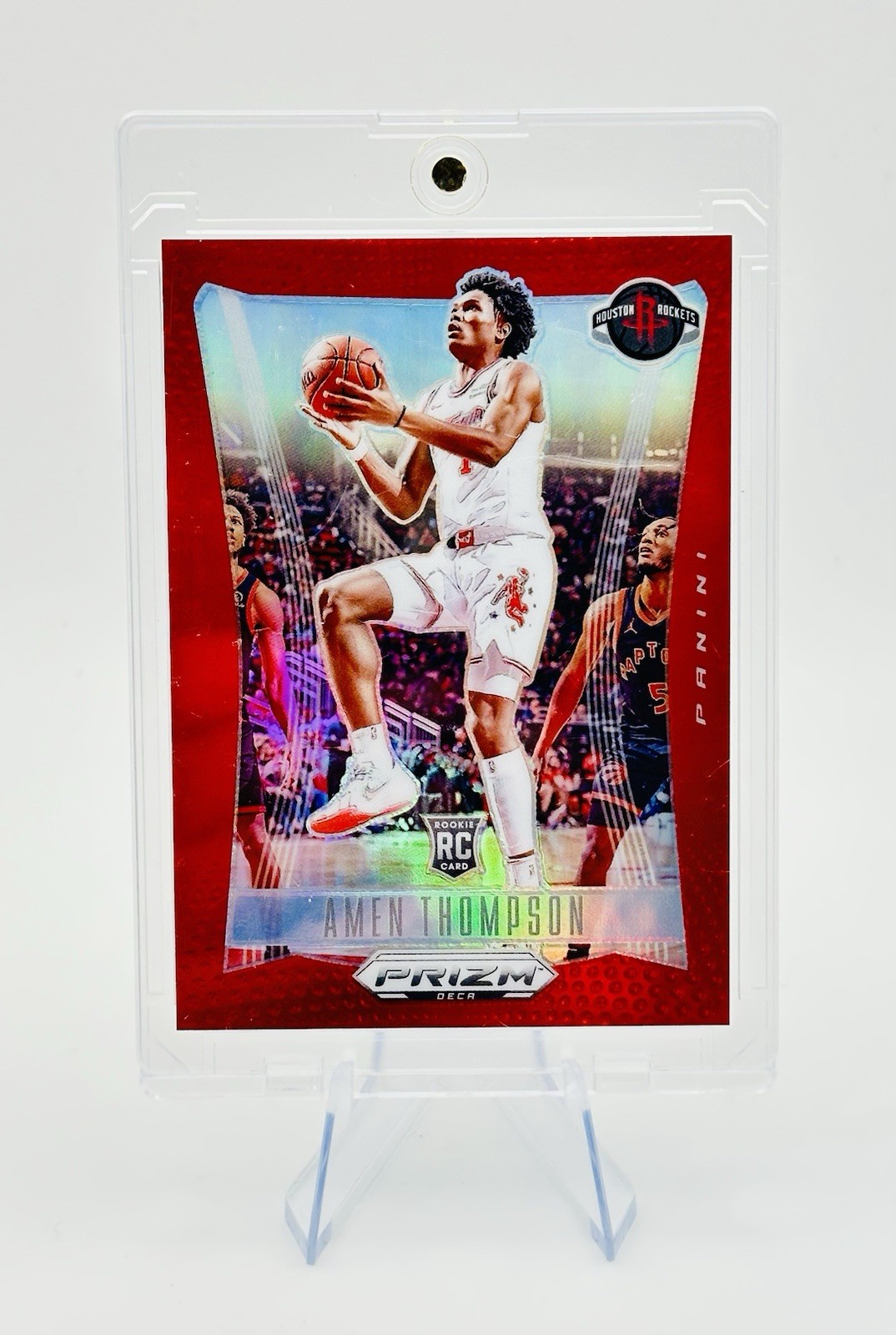 2023-24 Panini Prizm Deca Amen Thompson #294 Rookie RC Red Color Match /199