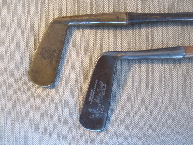 2 x Antique Hickory PUTTERS - ZENITH George Nicoll-Scotland+SPALDING MORRISTOWN