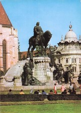 ROMANIA CLUJ NAPOCA STATUE OF MATEI CORVIN