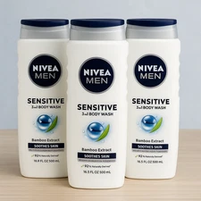 Nivea Men Sensitive 3in1 Body Wash Bamboo Extract 3 for 12.00