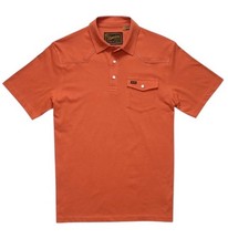 NWT Howler Bros Ranchero Polo Orange Medium M Oxidized Clay Pearl Snap Western