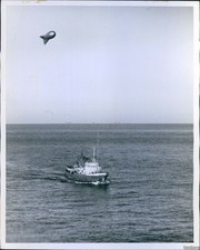 1961 Photo Soviet Tug Kapitan V Fedotov Tows Balloon New Foundland Military 8X10