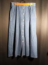 VTG American Profile Button Front Denim Midi Skirt Women s Size 12 USA Made