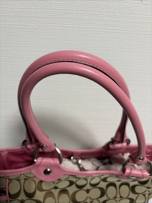 バッグ Coach Bleecker Daisy Shoulder Bag PINK Coach F14724 Limited Edition Signature Bleecker Daisy Shoulder Bag