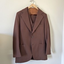 Vintage Kuppenheimer Men's 3 Piece Suit Brown 1970s Size 38 R Made in USA