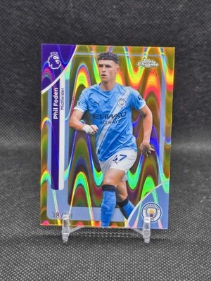 2025‑26 Topps Chrome Premier League Phil Foden Gold Wave Refractor /50  Man City