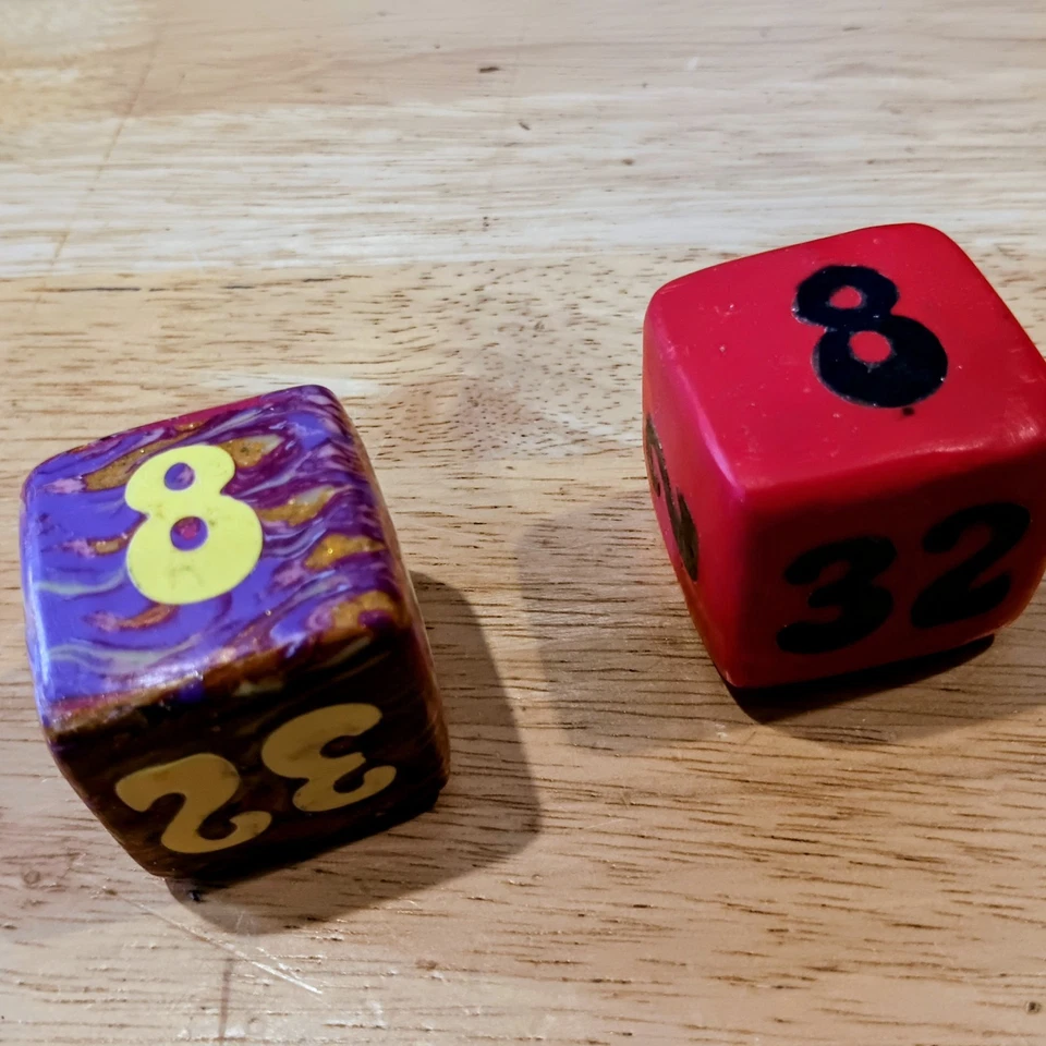 Lote de 2 cubos dobles de arcilla artística de 1 3/8 pulgadas - púrpura y rojo, ¡bonito! Foto 4 de 4