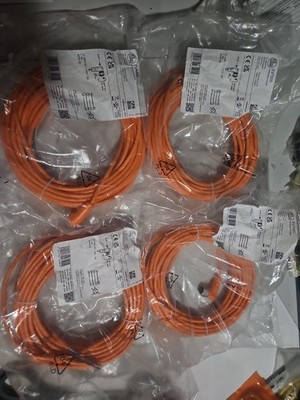 IFM EVT005 Sensor Cable 10m M12 4-Pin Orange Cordset   New Sealed Bag