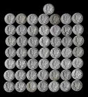 Mercury Dime Roll (50 Coins) 90% Silver (1923-45)  Lot A21