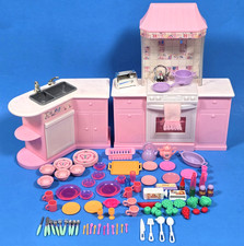 VINTAGE BARBIE KITCHEN OVEN SINK DISHWASHER W/ ACCESSORIES TYCO LITTLES 90's LOT