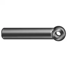 Eye Bolt With Shoulder, 1/4"-20, 1-13/16 In Shank, 3/16 In Id, Steel, Black
