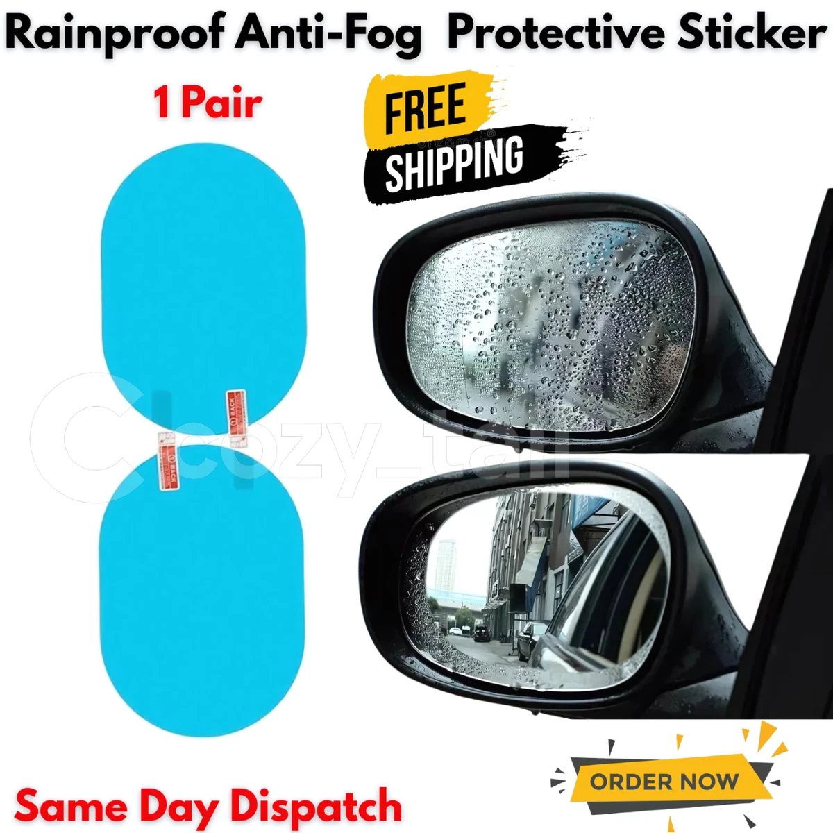 2x Car Anti-fog Rainproof Sticker Side Mirror Window Protective Film Rain Shield