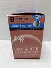 Leggs DAY SHEER ~Control Top Pantyhose ~Size B ~Sheer Toe ~Suntan~ 3 Pair ~NEW!!