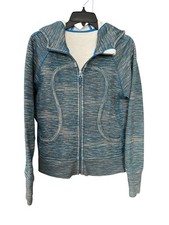 Lululemon Scuba Hoodie Womens Size 12 Blue Wee Are From Space Full Zip HR-4