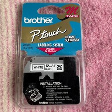 Genuine Brother P-touch M231 M-K231 12mm 1/2" White Label Tape 8m New Sealed
