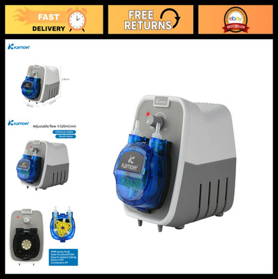 High Flow 24V Peristaltic Pump Liquid Dosing Adjustable 180-520ml/min, 4mm ID Tu