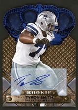 2011 Panini Crown Royale Tyron Smith Blue Die-Cut Auto RC /50 Cowboys #199