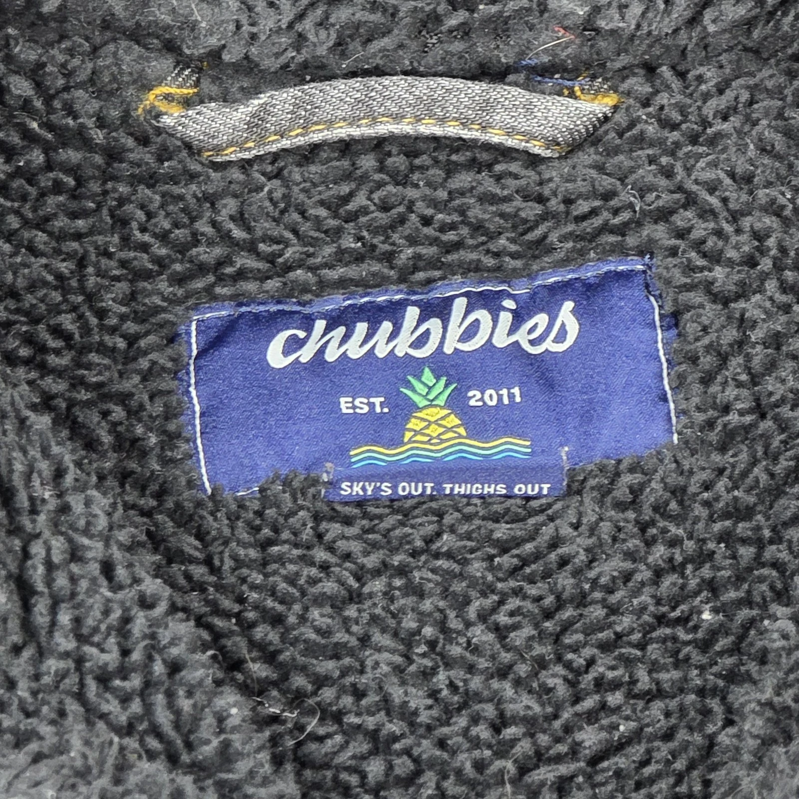 Chubbies Men's Fade Gray Denim Sherpa Black Lined Trucker Jacket Pockets Size M - product detail image 15