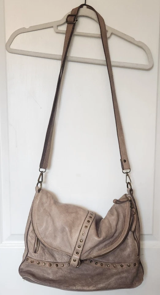 Borsa hobo a tracolla Bayside Pelletteria Italia pelle tortora - Immagine 3 di 4