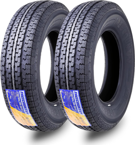 Set 2 Premiumtrailer Tires ST 205/75R14 8PR Load Range D W/Scuff Guard 8Mm Trea