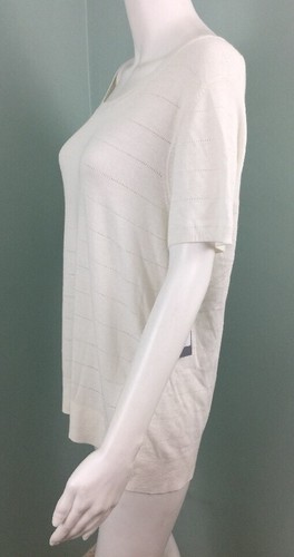 Suéter ligero Entier Ivory Pointelle clásico para mujer talla XL nuevo con etiquetas - Imagen 7 de 10