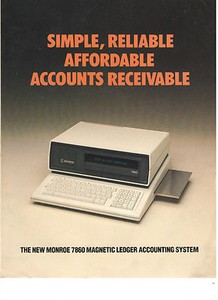 VINTAGE 1983 MONROE 7860 DESKTOP ACCOUNTING CALCULATOR BROCHURE! 23 LB! 32 CHAR