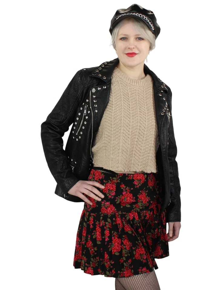 Disfraz de rockero, motociclista, punk, películas de los 80 - Conjunto de 3 piezas de cuero sintético - mediano Foto 3 de 4