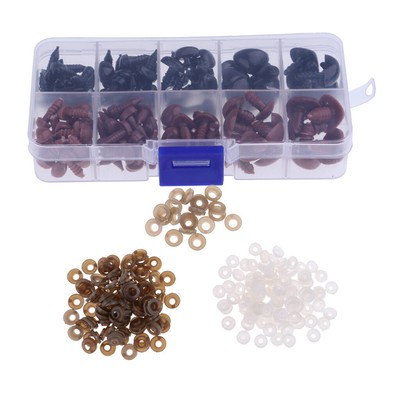Nero BITEYI Colorato Plastic Nasi di Sicurezza con Rondelle,DIY Craft Nasi 130 Pezzi 8-16mm per Bambola,Pupazzo,Peluche Nero BITEYI Colorato Plastic Nasi di Sicurezza con Rondelle,DIY Craft Nasi 130 Pezzi 8-16mm per Bambola,Pupazzo,Peluche